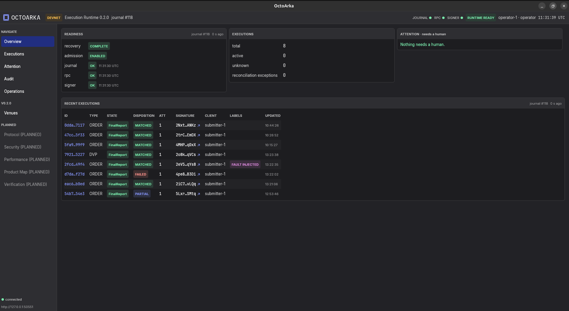 Octoarka operator app: Overview